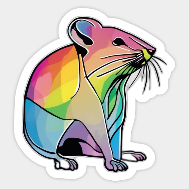 Mouse Rainbow Shadow Silhouette Anime Style Collection No. 391 Sticker by cornelliusy